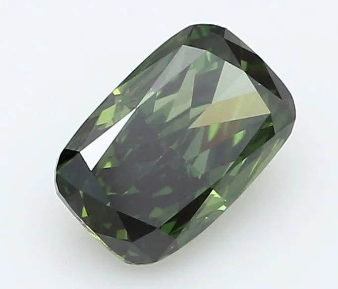 0.66ct Cushion brilliant Lab Grown Diamond (Colour Fancy Deep Green, Clarity VVS2, IGI Certified)