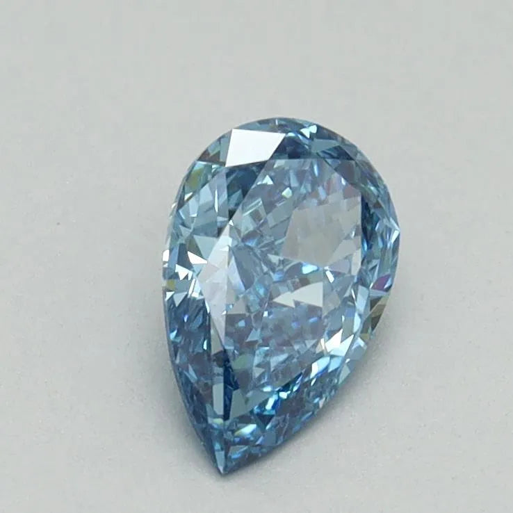 0.66ct Pear Lab Grown Diamond (Colour Fancy Vivid Blue, Clarity VVS2, IGI Certified)