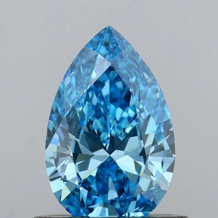 0.66ct Pear Lab Grown Diamond (Colour Fancy Vivid Blue, Clarity VVS2, IGI Certified)