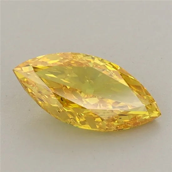 0.67ct Marquise Lab Grown Diamond (Colour Fancy Vivid Yellow, Clarity VVS2, IGI Certified)