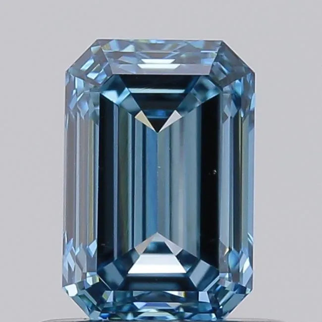 0.69ct Emerald Lab Grown Diamond (Colour Fancy Vivid Blue, Clarity VVS2, IGI Certified)