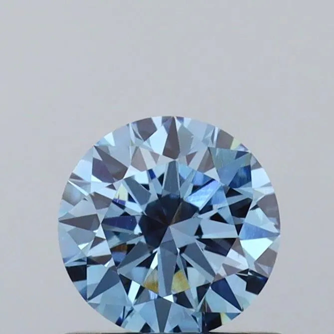 0.69ct Round Lab Grown Diamond (Colour Fancy Vivid Blue, Clarity VS1, Cut EX, IGI Certified)