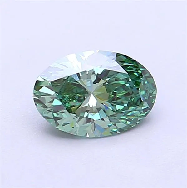 0.71ct Oval Lab Grown Diamond (Colour Fancy Vivid Green, Clarity VS2, IGI Certified)