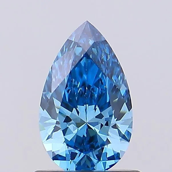 0.71ct Pear Lab Grown Diamond (Colour Fancy Vivid Blue, Clarity VS2, IGI Certified)