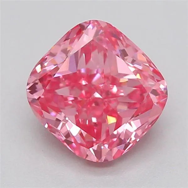 0.72ct Cushion brilliant Lab Grown Diamond (Colour Fancy Vivid Pink, Clarity VS1, Cut GD, IGI Certified)