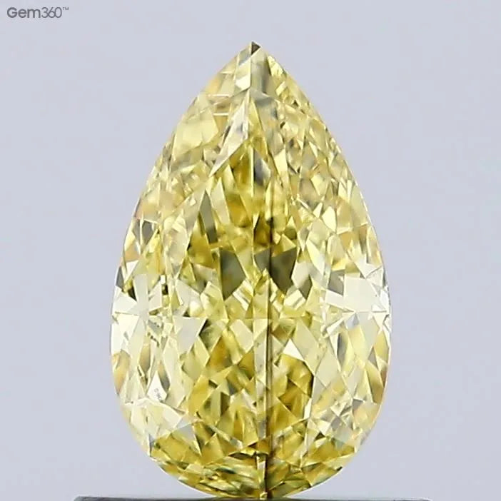 0.72ct Pear Lab Grown Diamond (Colour Fancy Intense Yellow, Clarity SI1, Cut GD, IGI Certified)