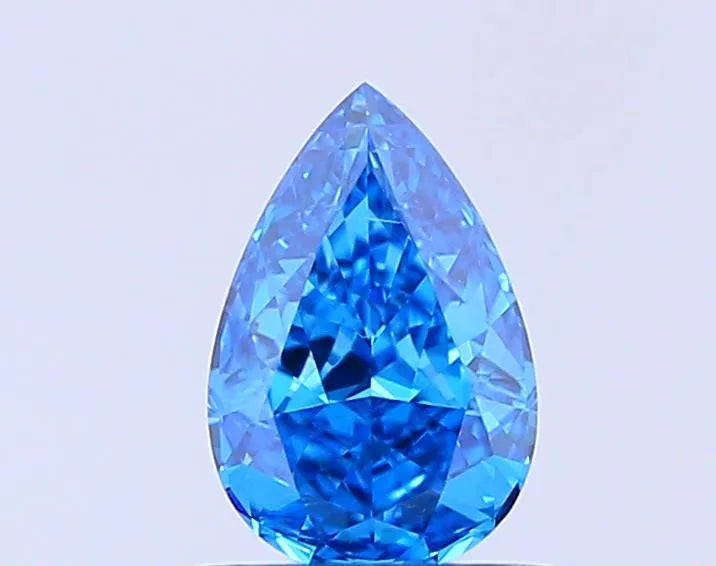 0.72ct Pear Lab Grown Diamond (Colour Fancy Vivid Blue, Clarity VS2, IGI Certified)