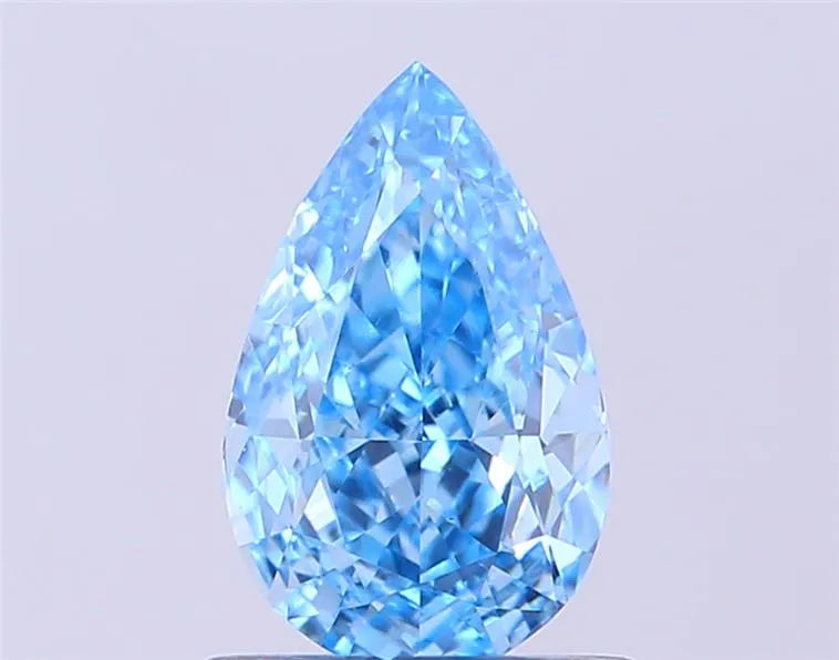 0.73ct Pear Lab Grown Diamond (Colour Fancy Vivid Blue, Clarity VS1, IGI Certified)
