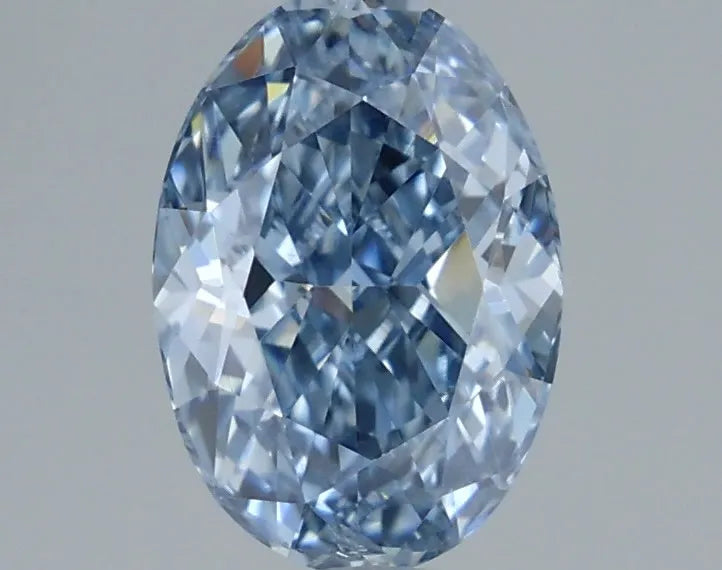 0.74ct Oval Lab Grown Diamond (Colour Fancy Intense Blue, Clarity SI1, IGI Certified)