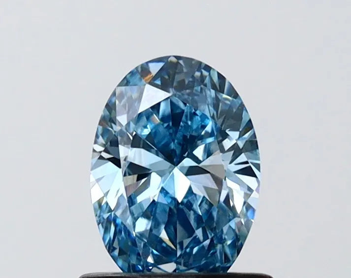 0.74ct Oval Lab Grown Diamond (Colour Fancy Vivid Blue, Clarity VS1, IGI Certified)