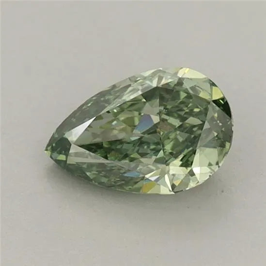 0.74ct Pear Lab Grown Diamond (Colour Fancy Vivid Green, Clarity VVS2, IGI Certified)