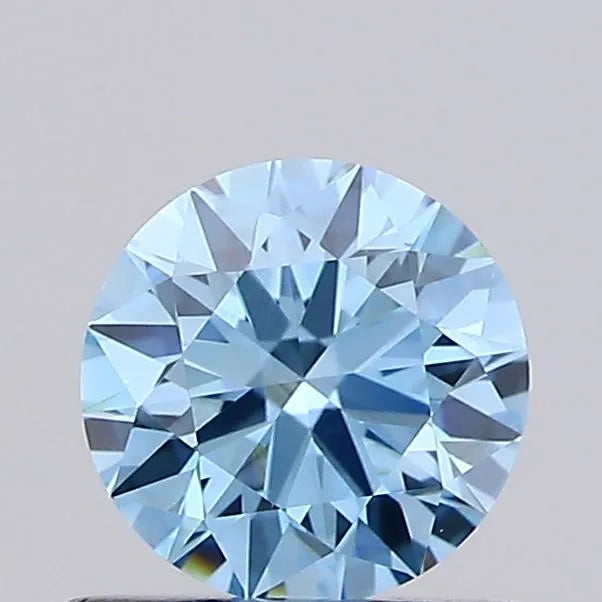 0.74ct Round Lab Grown Diamond (Colour Fancy Vivid Blue, Clarity VVS2, Cut ID, IGI Certified)