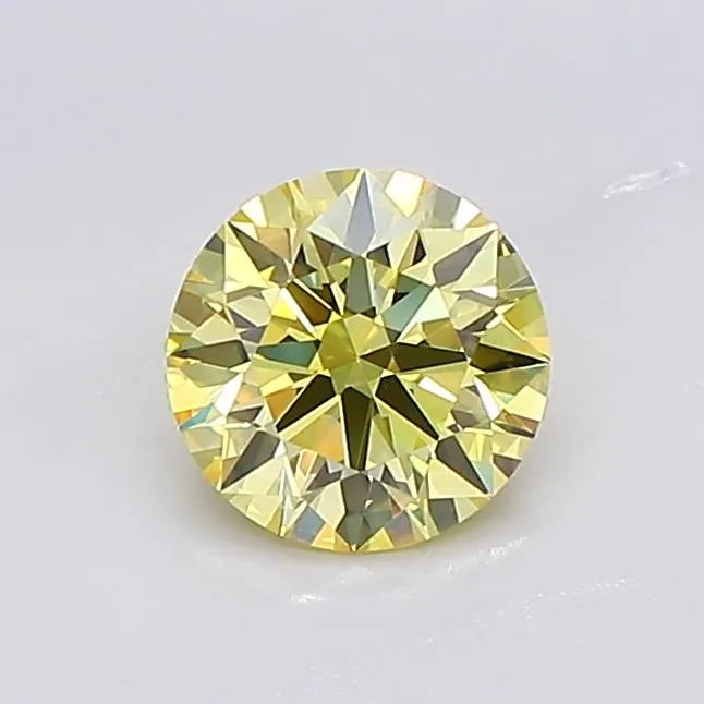 0.75ct Round Lab Grown Diamond (Colour Fancy Vivid Yellow, Clarity VS1, Cut ID, IGI Certified)