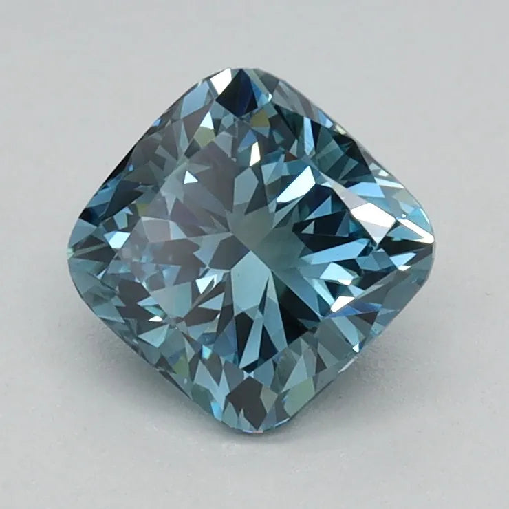 0.77ct Cushion modified Lab Grown Diamond (Colour Fancy Vivid Blue, Clarity VS1, IGI Certified)