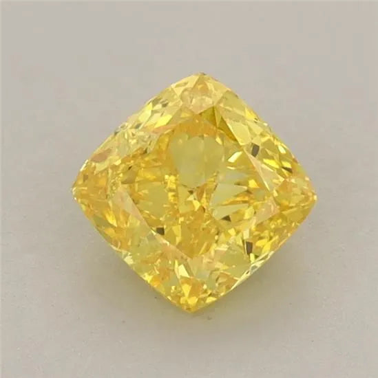 0.78ct Cushion modified Lab Grown Diamond (Colour Fancy Vivid Yellow, Clarity VS1, IGI Certified)