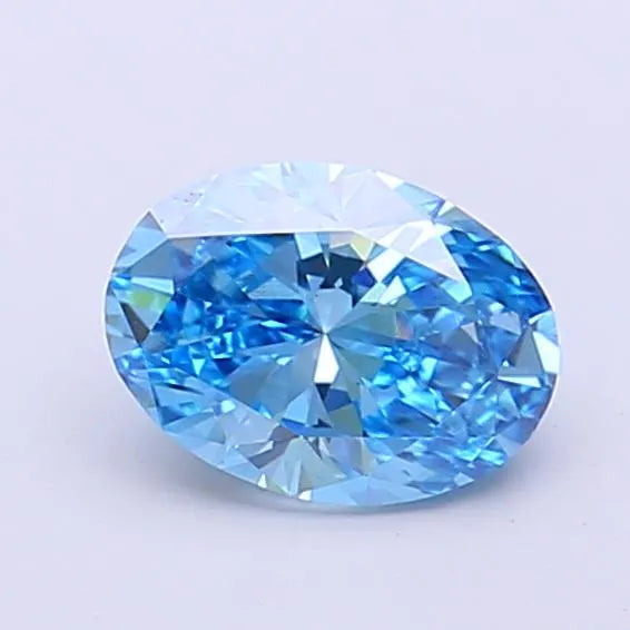 0.78ct Oval Lab Grown Diamond (Colour Fancy Vivid Blue, Clarity VS1, IGI Certified)