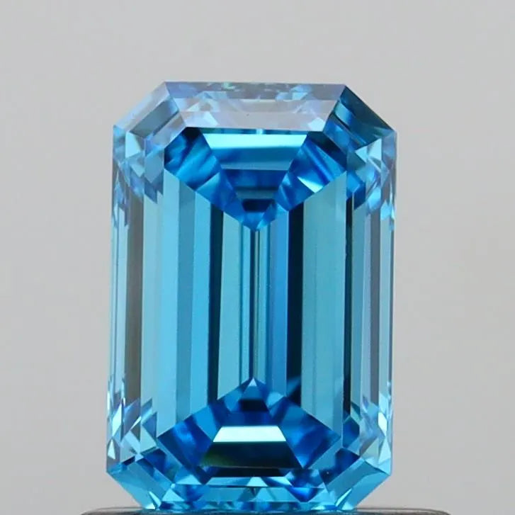 0.80ct Emerald Lab Grown Diamond (Colour Fancy Vivid Blue, Clarity VS1, IGI Certified)