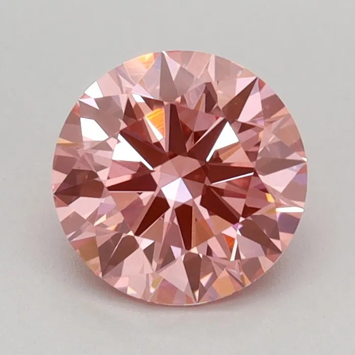 0.81ct Round Lab Grown Diamond (Colour Fancy Vivid Pink, Clarity VS1, Cut ID, IGI Certified)