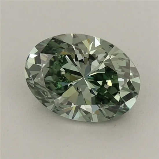 0.82ct Oval Lab Grown Diamond (Colour Fancy Vivid Green, Clarity VS1, IGI Certified)