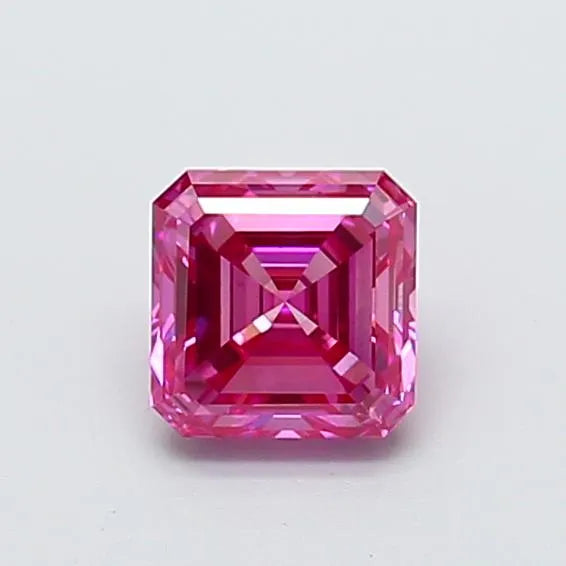 0.87ct Asscher Lab Grown Diamond (Colour Fancy Vivid Pink, Clarity VS2, IGI Certified)