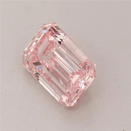 0.88ct Emerald Lab Grown Diamond (Colour Fancy Intense Pink, Clarity SI1, IGI Certified)