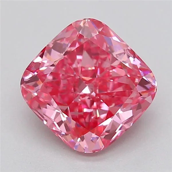 0.89ct Cushion brilliant Lab Grown Diamond (Colour Fancy Vivid Pink, Clarity VS2, Cut GD, IGI Certified)