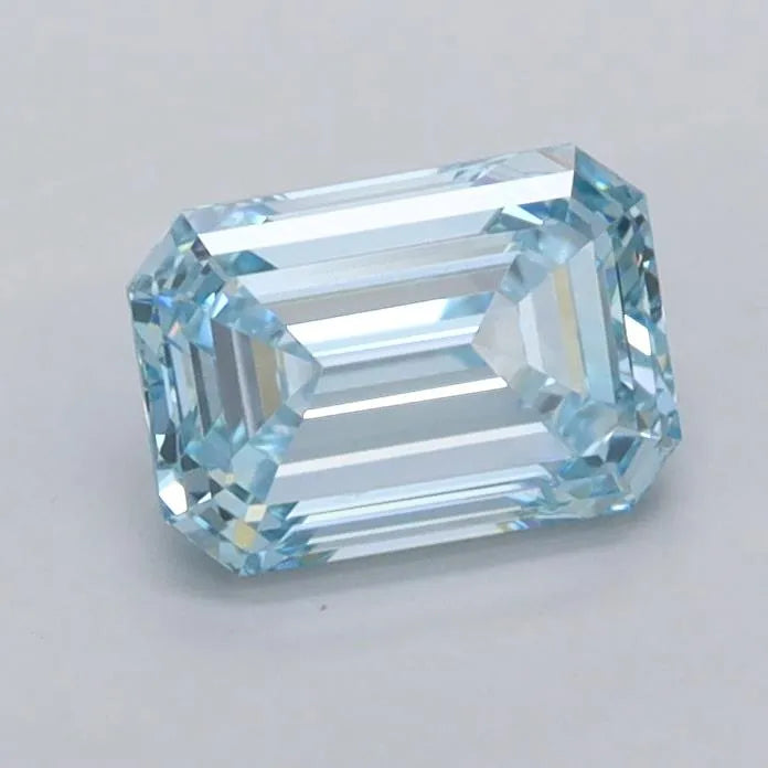 0.90ct Emerald Lab Grown Diamond (Colour Fancy Intense Blue, Clarity IF, IGI Certified)