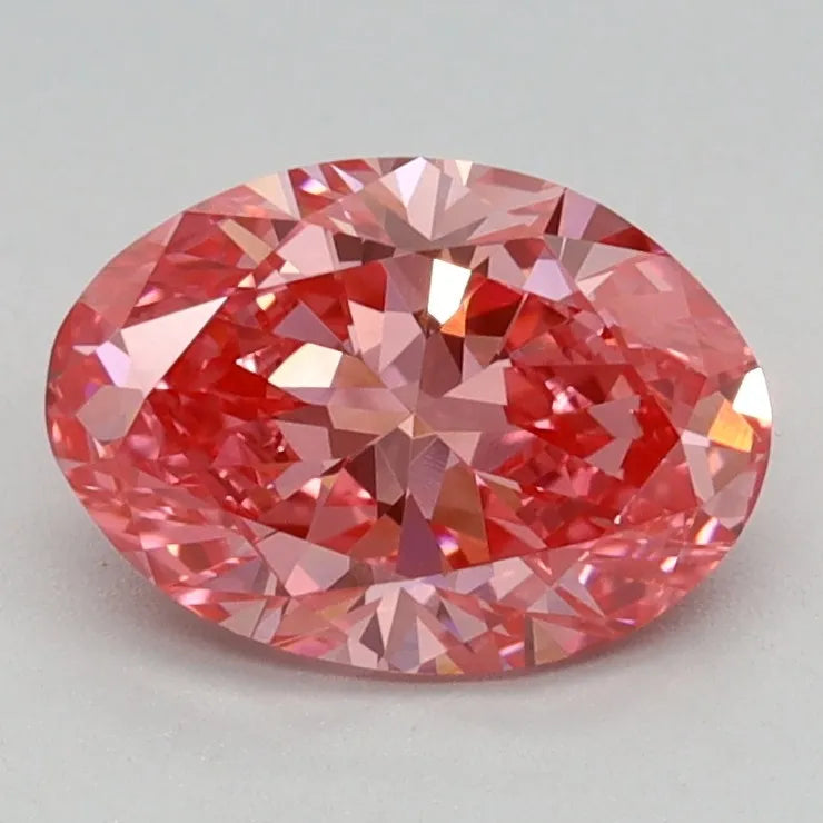 0.91ct Oval Lab Grown Diamond (Colour Fancy Vivid Pink, Clarity VVS2, IGI Certified)
