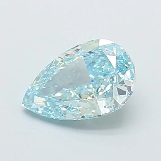 0.91ct Pear Lab Grown Diamond (Colour Fancy Intense Greenish Blue, Clarity VVS2, IGI Certified)
