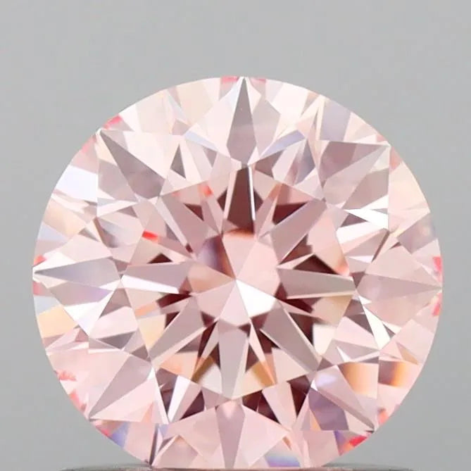 0.91ct Round Lab Grown Diamond (Colour Fancy Pink, Clarity VS2, Cut ID, IGI Certified)