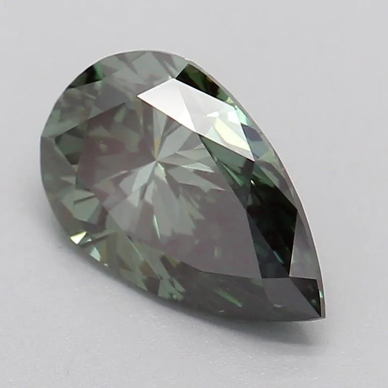 0.92ct Pear Lab Grown Diamond (Colour Fancy Deep Green, Clarity VS1, IGI Certified)