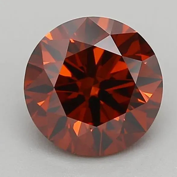 0.92ct Round Lab Grown Diamond (Colour Fancy Orange, Clarity VVS1, Cut EX, IGI Certified)
