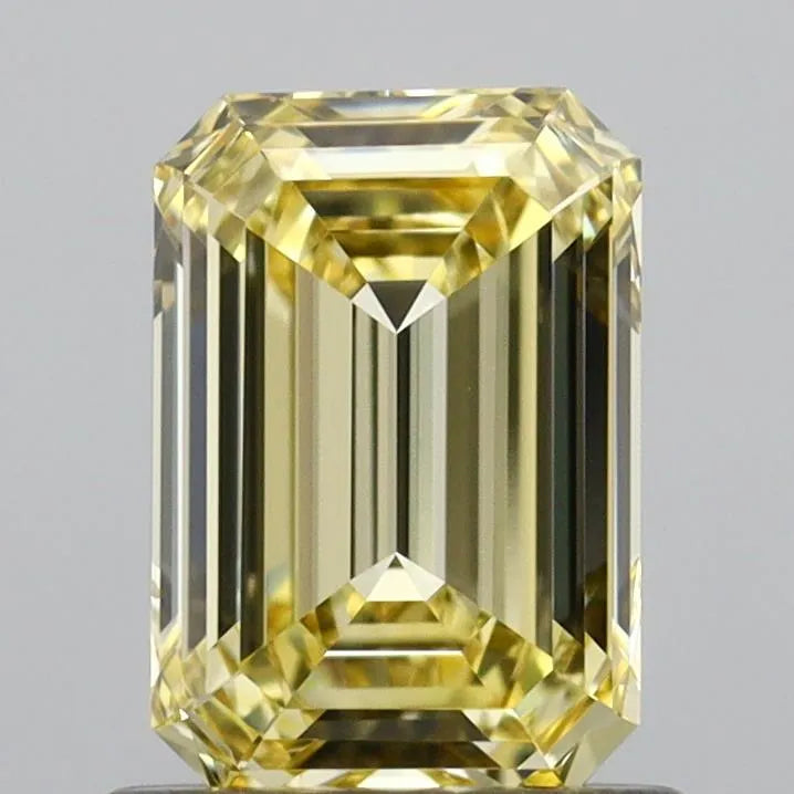 0.95ct Emerald Lab Grown Diamond (Colour Fancy Yellow, Clarity VVS2, IGI Certified)