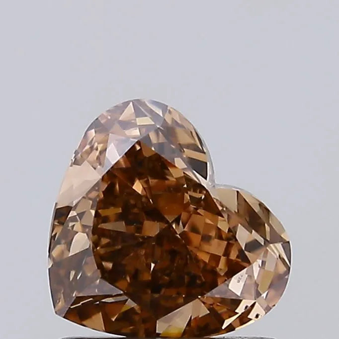 0.95ct Heart Lab Grown Diamond (Colour Fancy Brown, Clarity VVS2, IGI Certified)