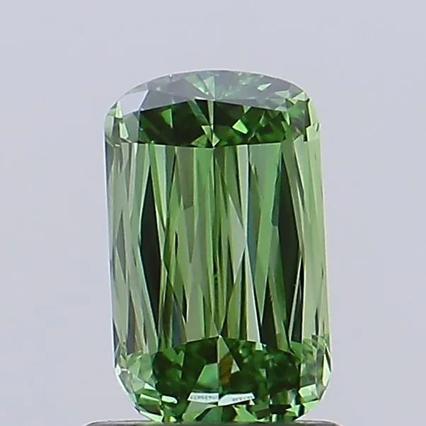 0.96ct Cushion modified Lab Grown Diamond (Colour Fancy Vivid Green, Clarity VVS1, IGI Certified)