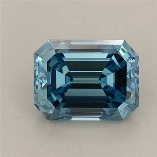0.96ct Emerald Lab Grown Diamond (Colour Fancy Vivid Blue, Clarity VVS2, IGI Certified)