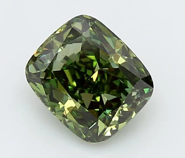 0.97ct Cushion brilliant Lab Grown Diamond (Colour Fancy Vivid Green, Clarity VS2, IGI Certified)
