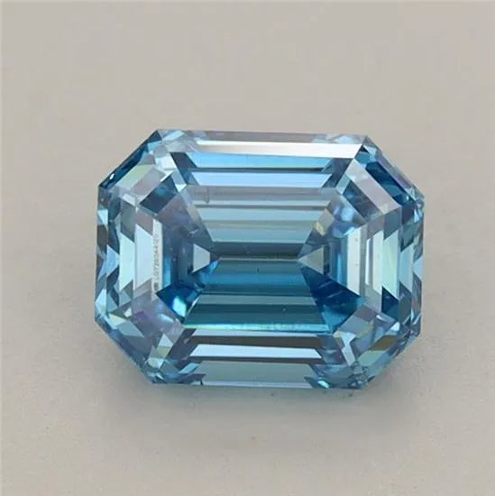 0.97ct Emerald Lab Grown Diamond (Colour Fancy Vivid Blue, Clarity VS1, IGI Certified)