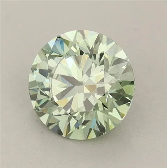 0.97ct Round Lab Grown Diamond (Colour Fancy Vivid Green, Clarity VVS2, Cut ID, IGI Certified)