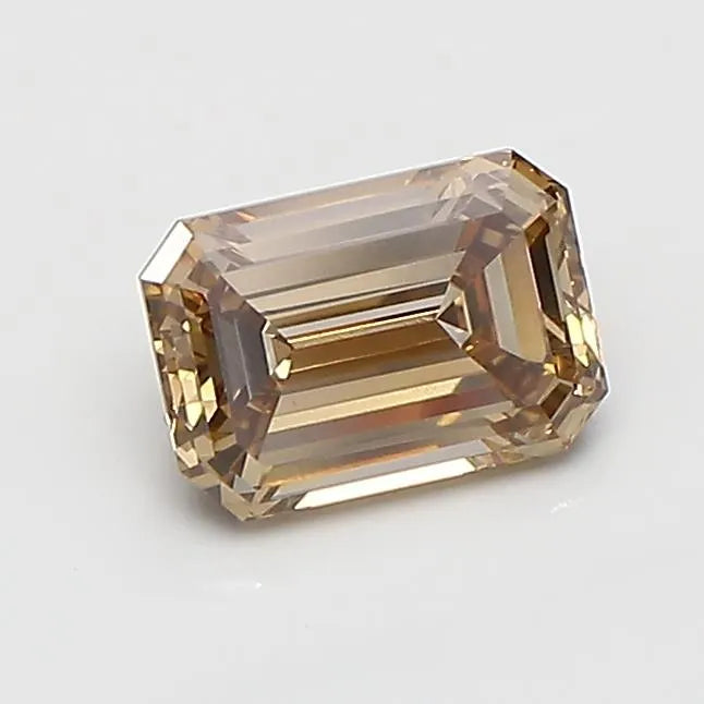 0.98ct Emerald Lab Grown Diamond (Colour Fancy Brown, Clarity VS1, IGI Certified)