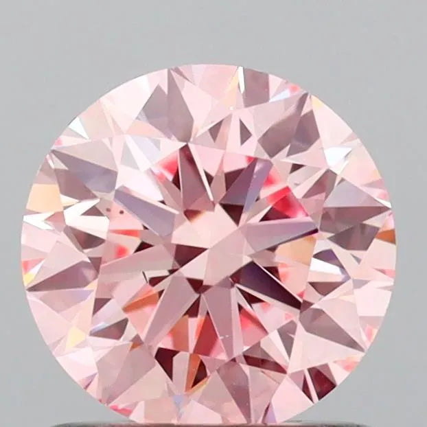 0.98ct Round Lab Grown Diamond (Colour Fancy Vivid Pink, Clarity VS2, Cut ID, IGI Certified)