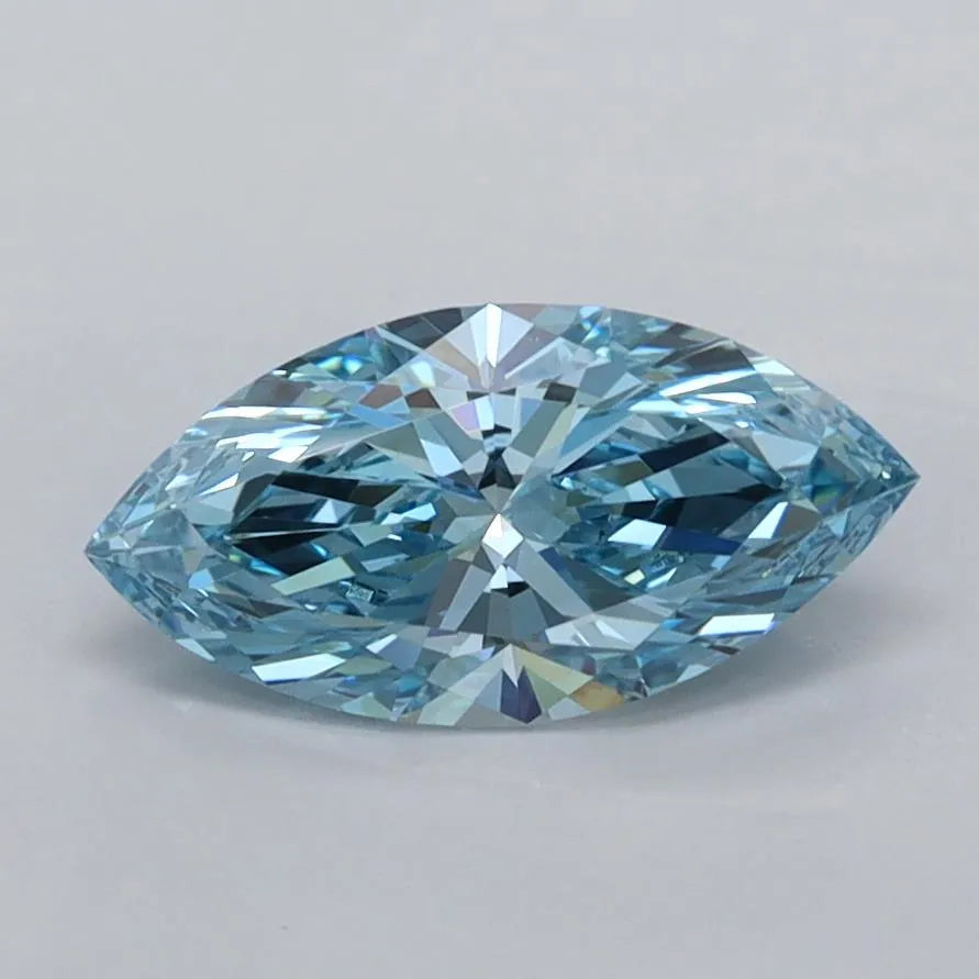 0.99ct Marquise Lab Grown Diamond (Colour Fancy Vivid Blue, Clarity VVS2, IGI Certified)
