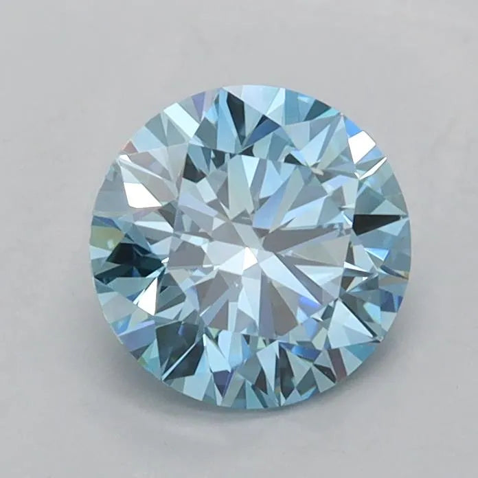 0.99ct Round Lab Grown Diamond (Colour Fancy Vivid Blue, Clarity VVS2, Cut ID, IGI Certified)