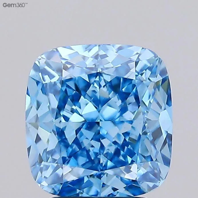 2.83ct Cushion modified Lab Grown Diamond (Colour Fancy Vivid Blue, Clarity VVS2, IGI Certified)