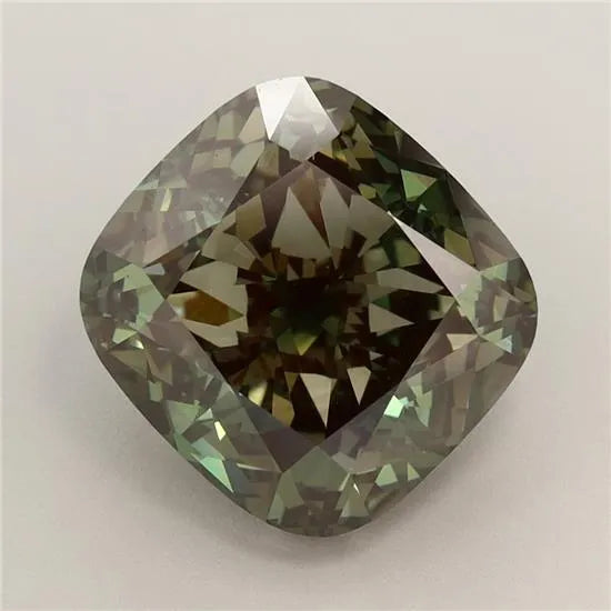 4.00ct Cushion brilliant Lab Grown Diamond (Colour Fancy Deep Green, Clarity VS1, IGI Certified)