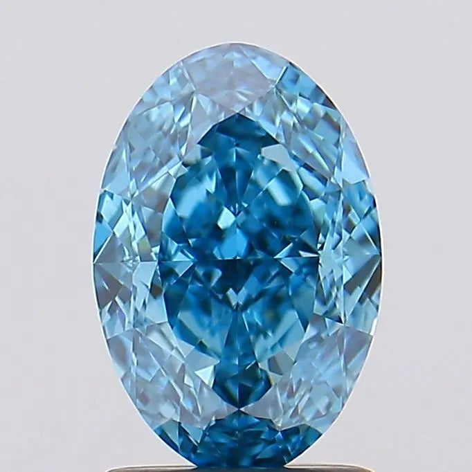 1.73ct Oval Lab Grown Diamond (Colour Fancy Vivid Blue, Clarity VS1, IGI Certified)