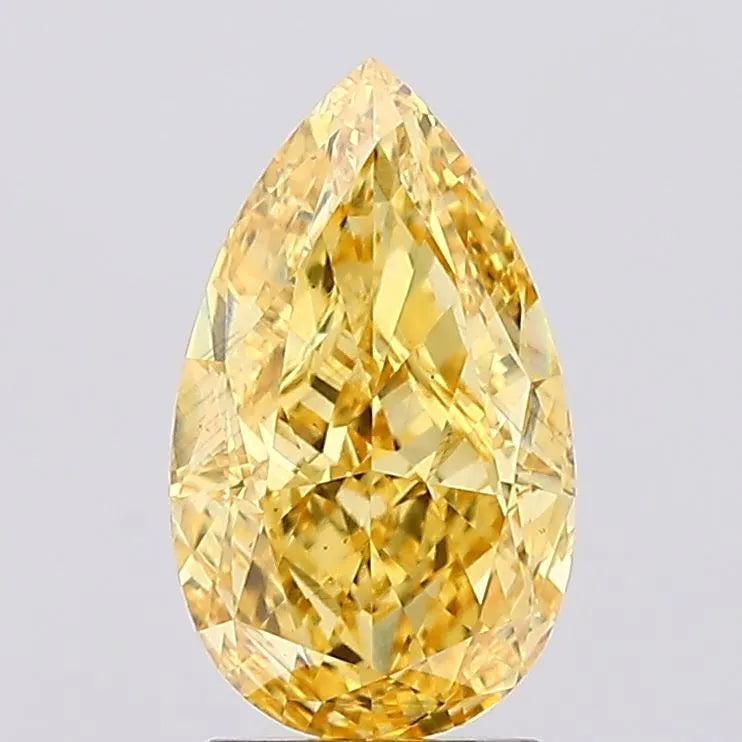 2.53ct Pear Lab Grown Diamond (Colour Fancy Vivid Yellow, Clarity VS2, IGI Certified)