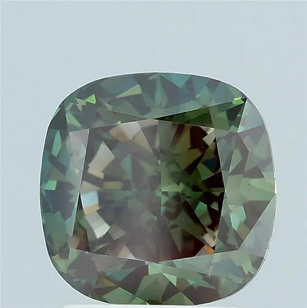 2.68ct Cushion modified Lab Grown Diamond (Colour Fancy Deep Green, Clarity VS1, IGI Certified)