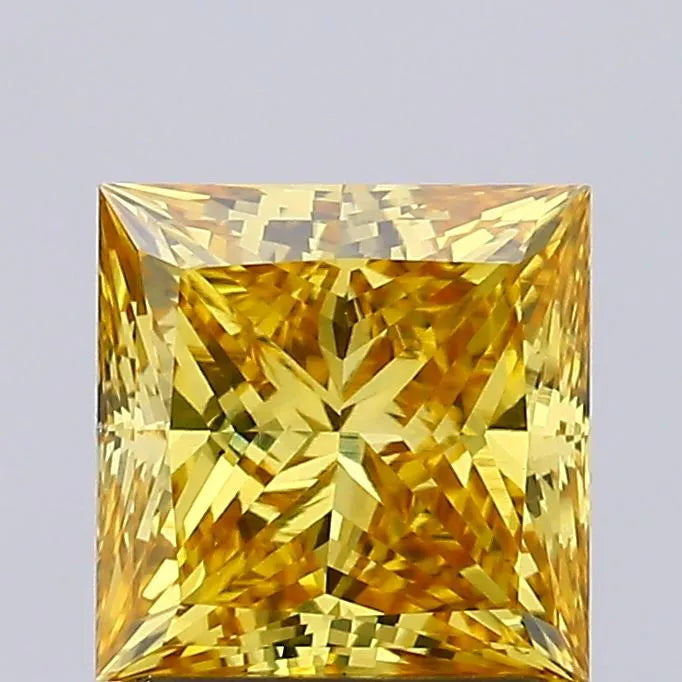 1.53ct Princess Lab Grown Diamond (Colour Fancy Vivid Yellow, Clarity VS1, IGI Certified)