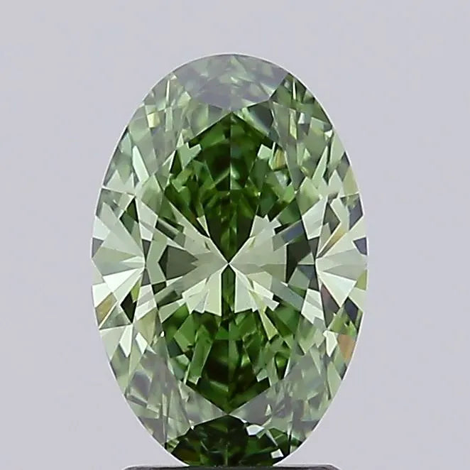 2.11ct Oval Lab Grown Diamond (Colour Fancy Vivid Green, Clarity VVS2, IGI Certified)